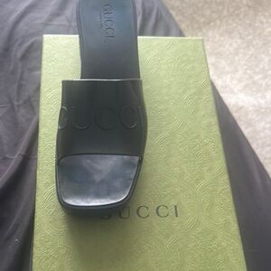 Gucci Black Embossed Slide
